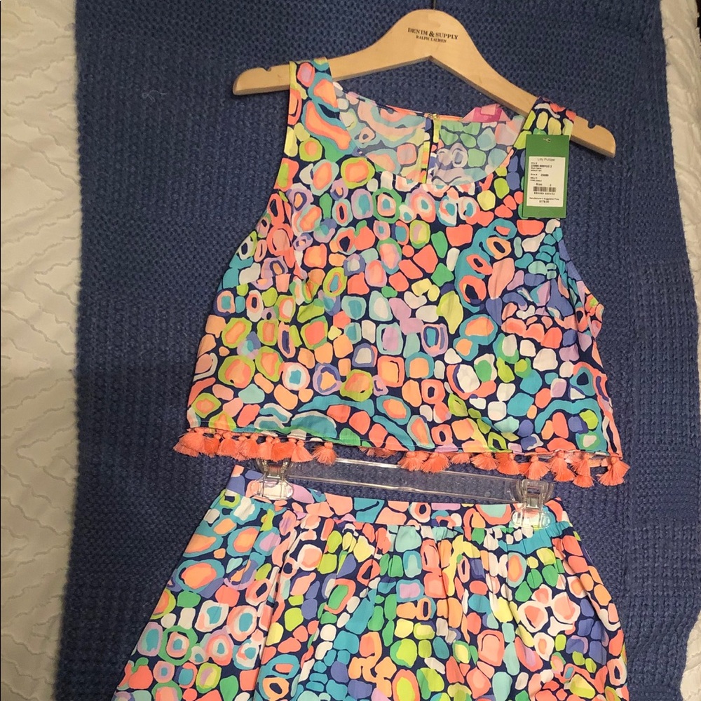 Lily Pulitzer 2 piece skirt and cropped top